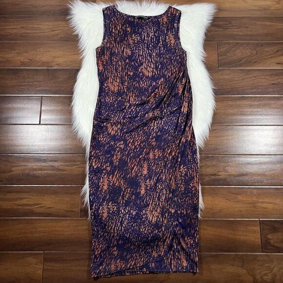 Peruvian Connection Size Small Patterned Sleeveless Faux Wrap Dress - Picture 1 of 10